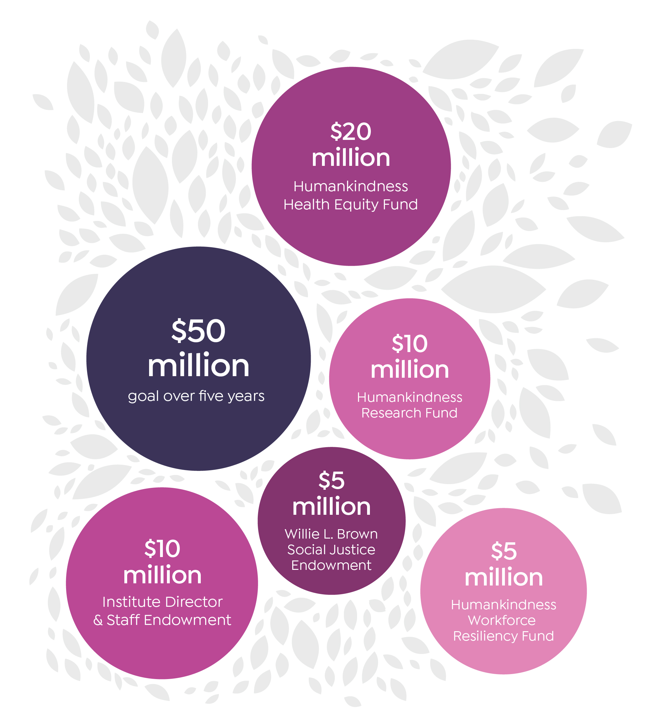 Infographic depicture funding for the Institute.