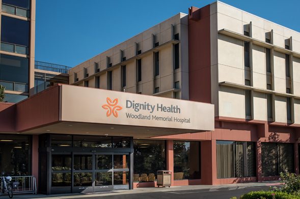 The entrance to Woodland Hospital in Woodland, California.