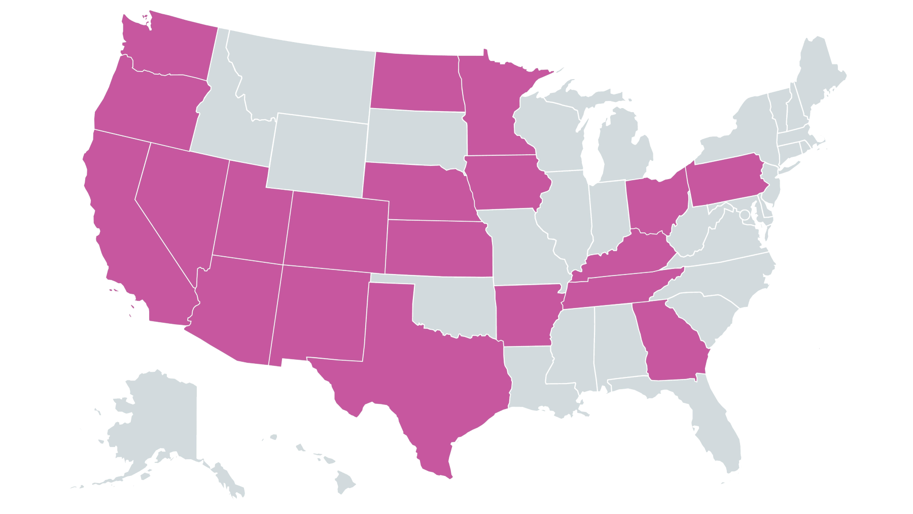 Map of CommonSpirit Health's national footprint.